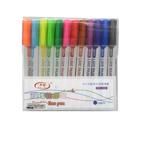 ماژیک 12 رنگ دو خط