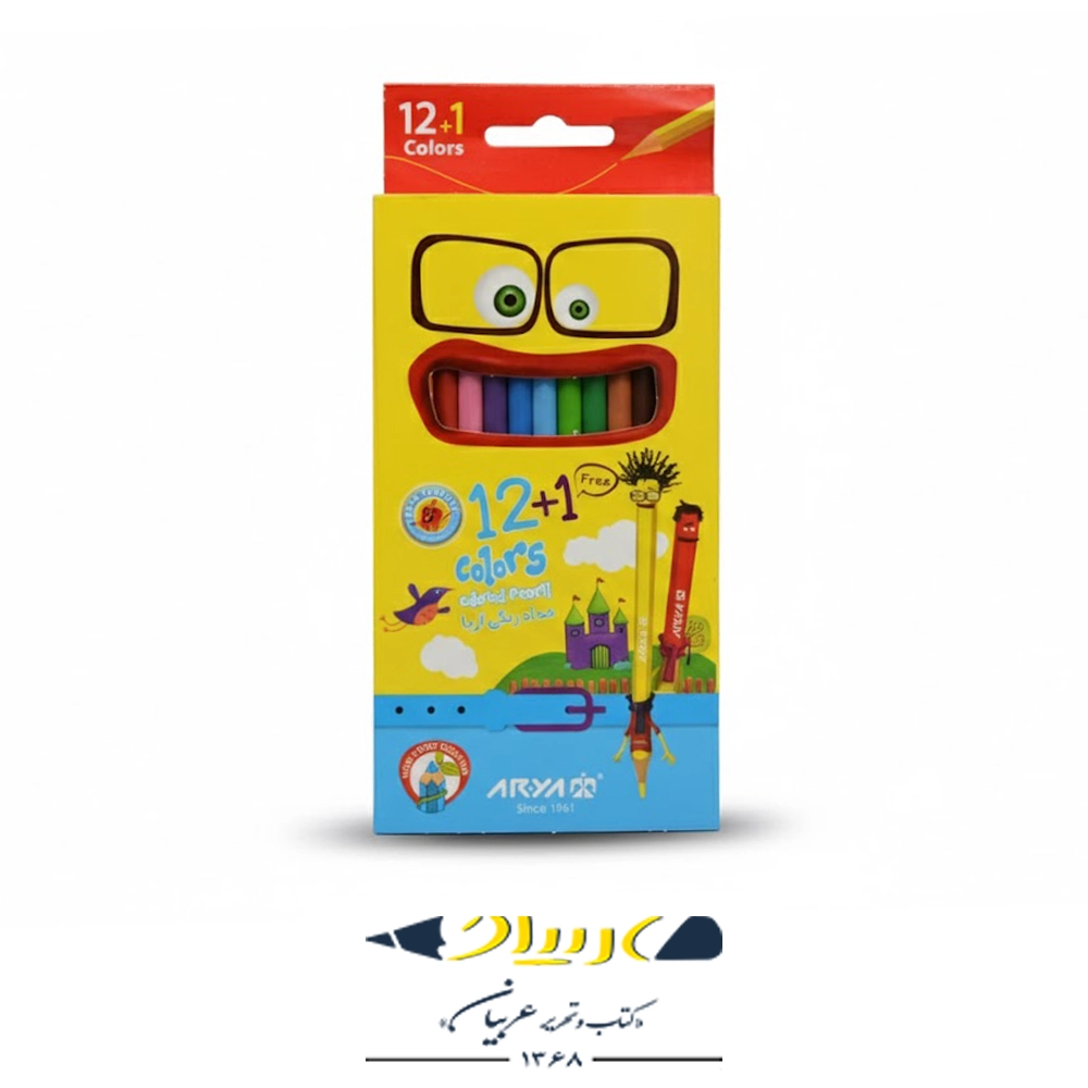 مداد رنگی ۱۲ رنگ آریا – جعبه مقوایی