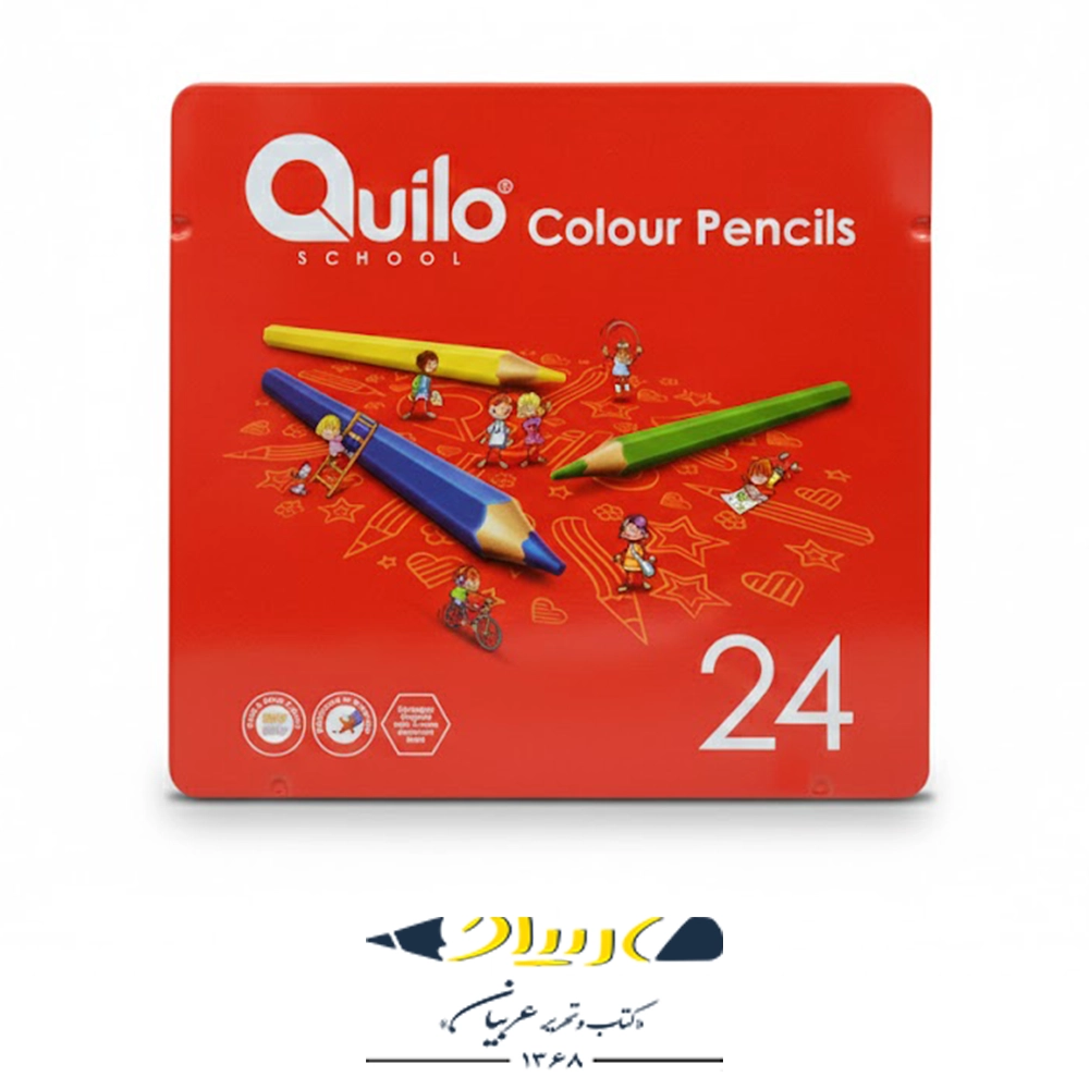 مداد رنگی ۲۴ رنگ کویلو – جعبه فلزی