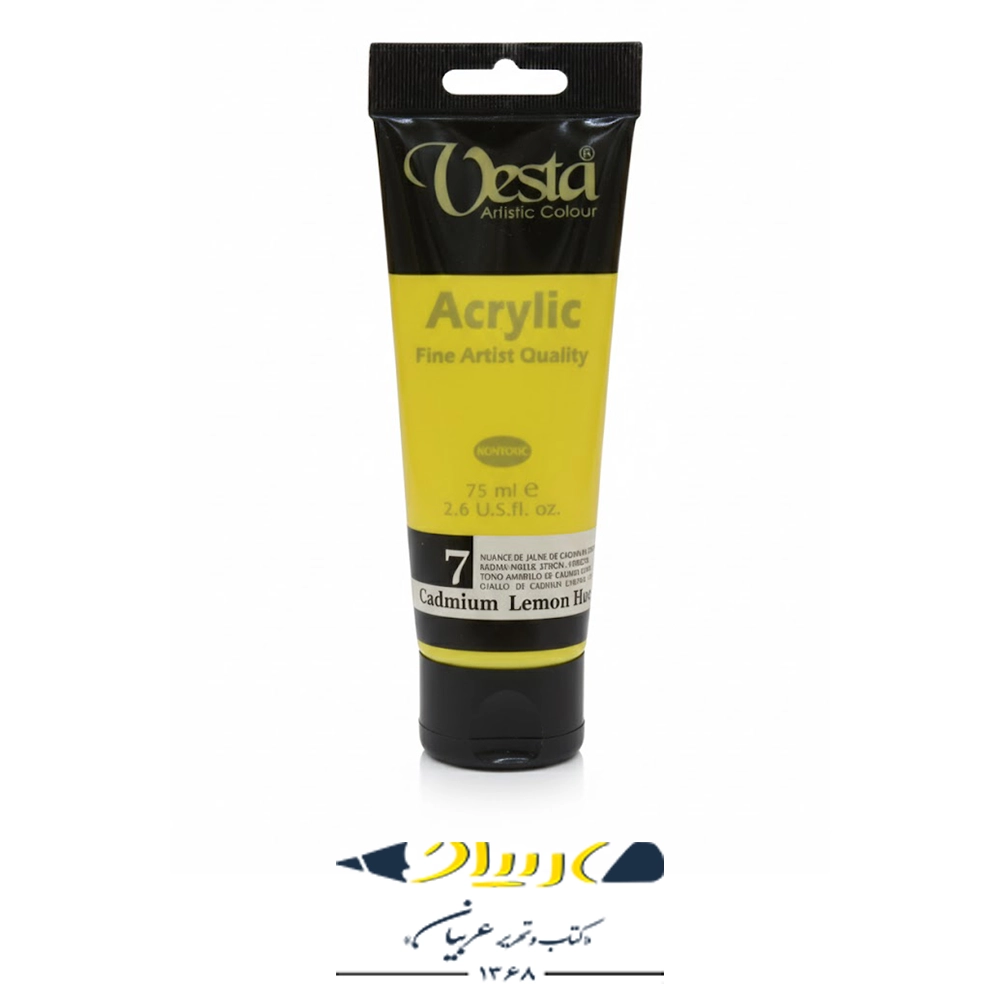 رنگ اکرولیک وستا ۷۵ میلی‌لیتر کد ۷ – Cadmium Lemon Hue