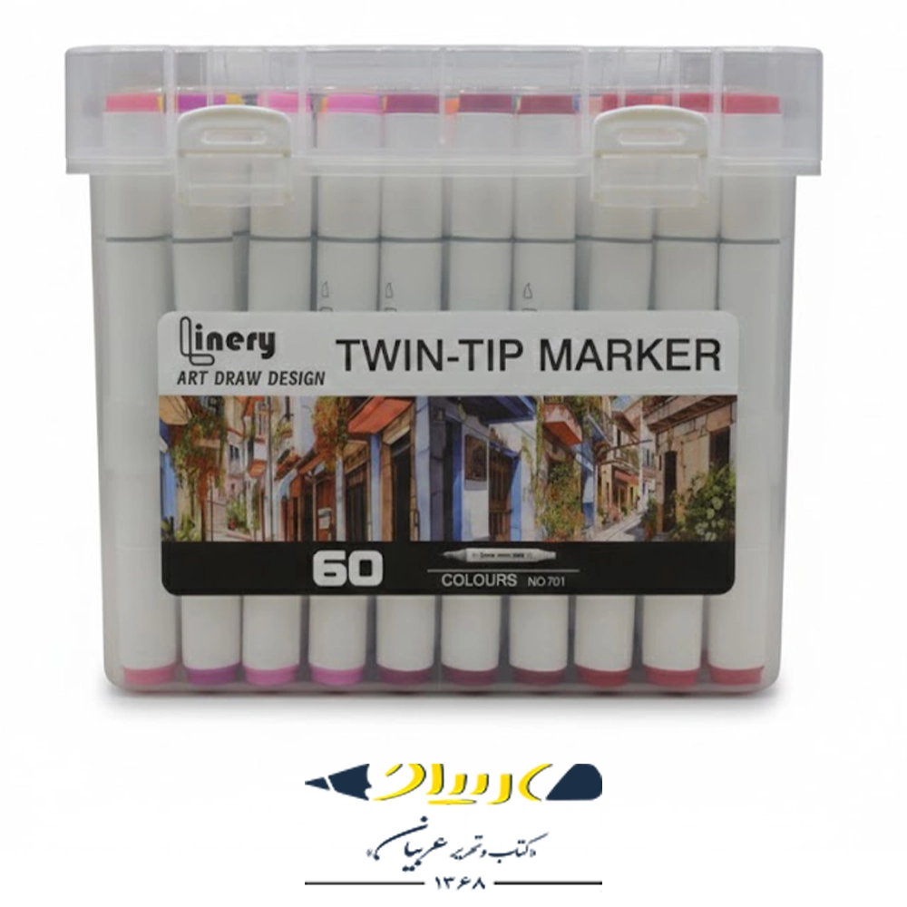 ماژیک دو سر 60 رنگ لاینری – مدل 701