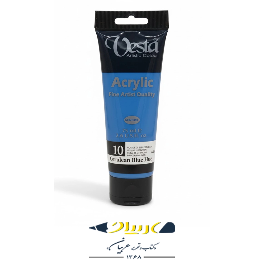 رنگ اکرولیک وستا ۷۵ میل – کد ۱۰ (Cerulean Blue Hue)