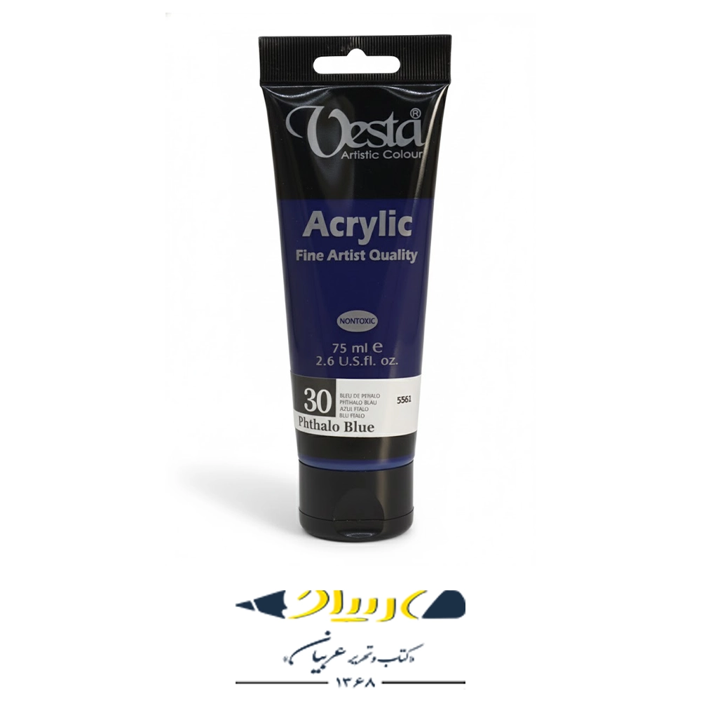 رنگ اکرولیک وستا ۷۵ میل – کد ۳۰ (Phthalo Blue)