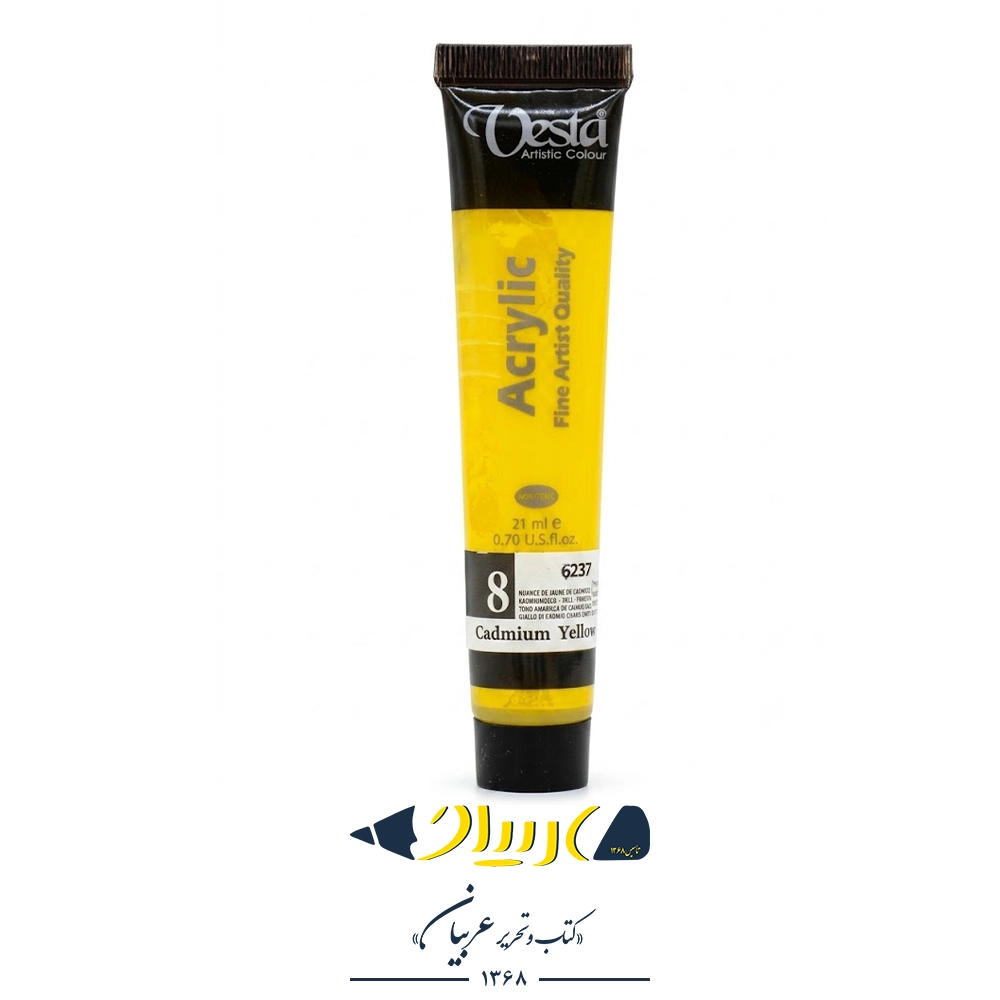 رنگ اکریلیک وستا ۲۱ میلی‌لیتر کد ۸ – Cadmium Yellow Pale Hue